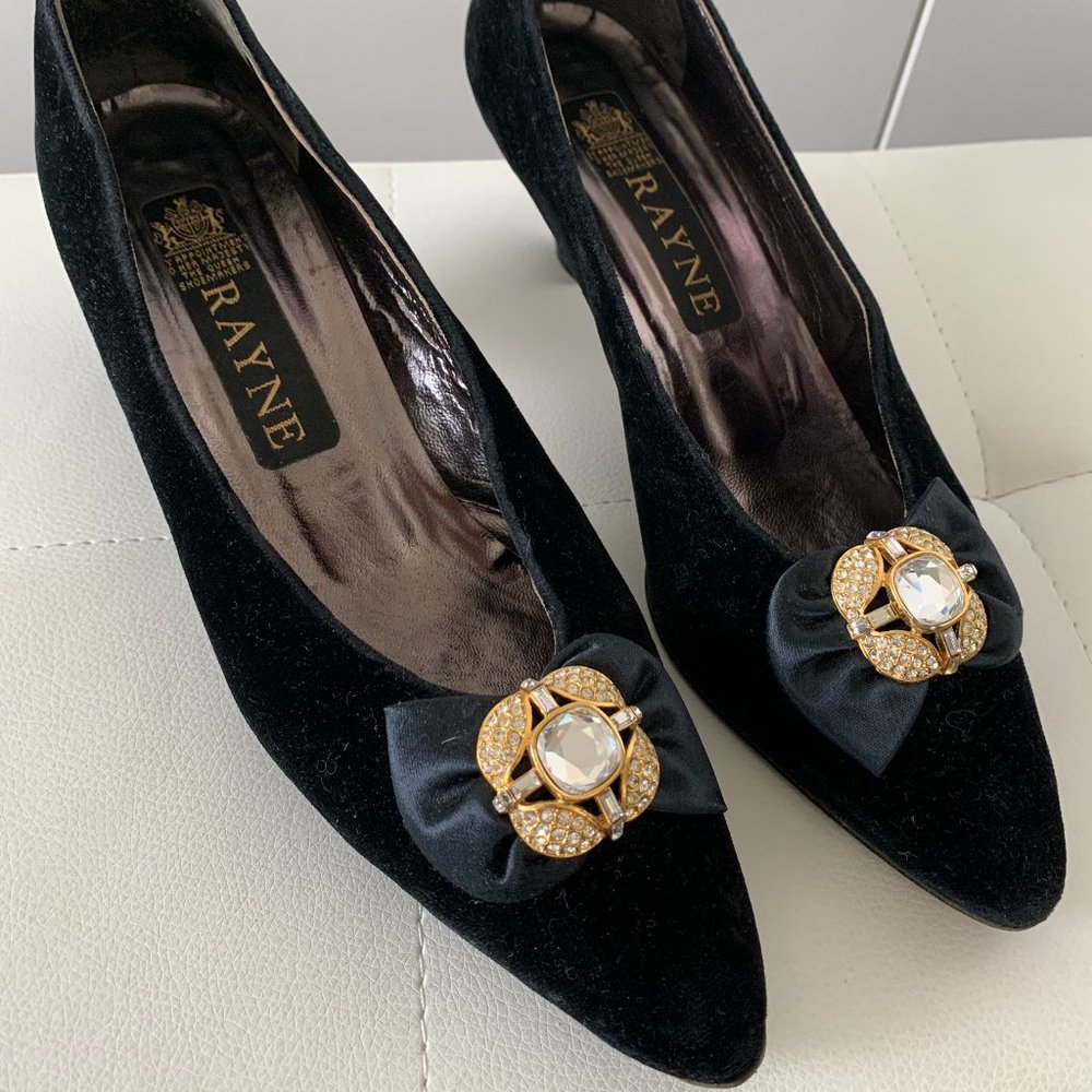 Rayne Black Velvet Pumps (Royal Family Shoemaker)